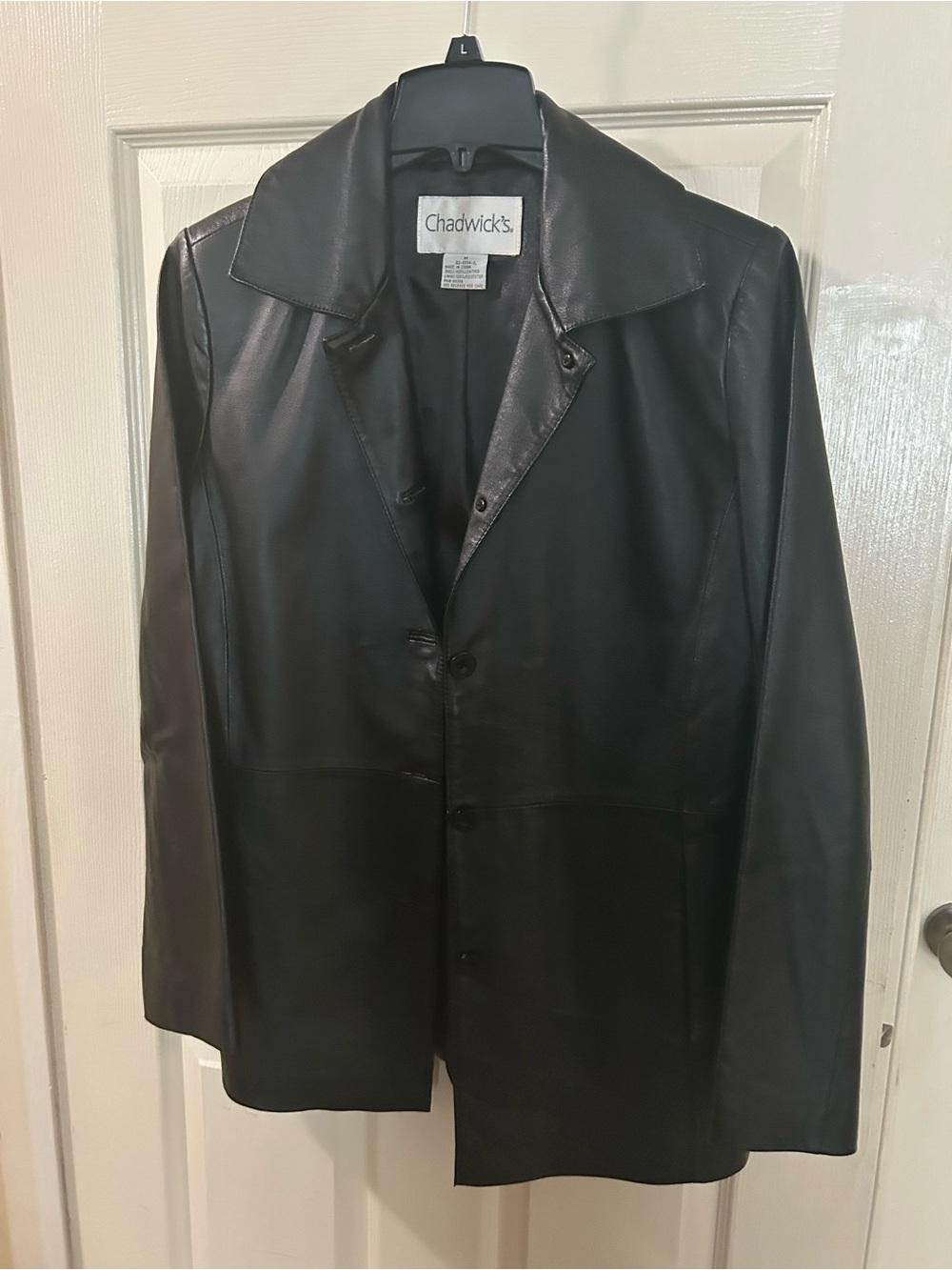 Chadwicks Men's Black Leather Trench Coat ( unisex)